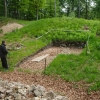 Grabungschnitt im Burghof